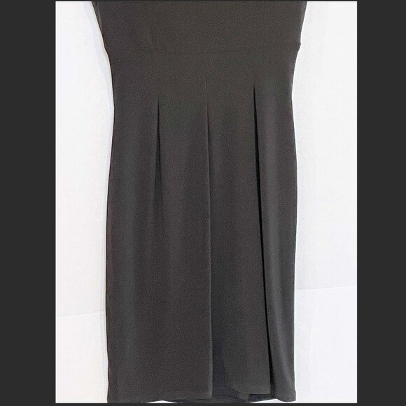 Lauren by Ralph Lauren Black Ruched Faux Wrap Dress Size 2P - Picture 6 of 9